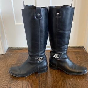 Michael Kors Tall Black Leather Boots